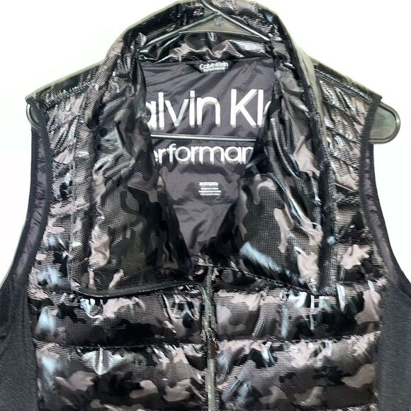 BLACK & Gray Camo Camoflague Calvin Klein performance vest jacket XL women’s - Picture 4 of 9